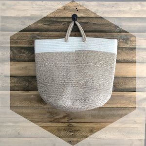 Fabric Rope bucket style beach tote market bag